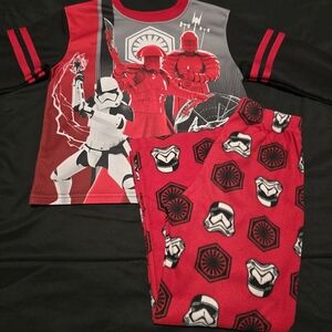 Star Wars Boys 2 Piece Pajamas Set Red Black Size‎ Small 6/7